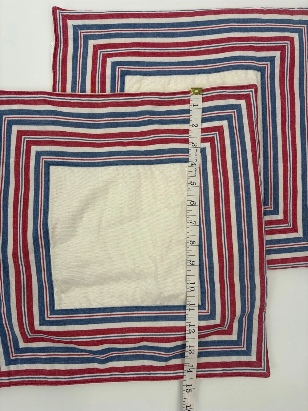 Crate&Barrel Red, Blue & White Striped Sausalito Placemat